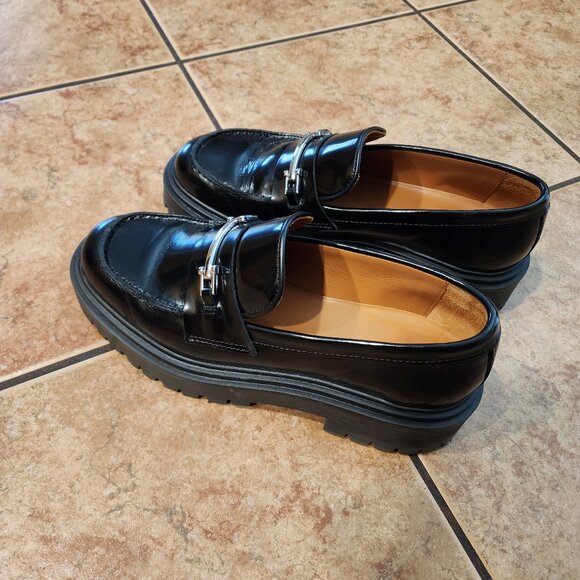 Penny Platorms - Lightly Worn Genuine Leather Loafers - Picture 4 of 6